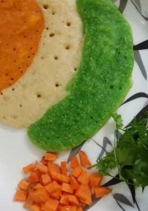A picture of Tricolour Rice cheela.