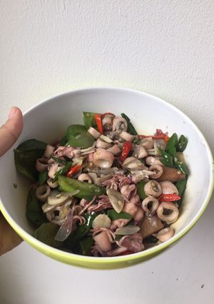 Foto resep Cumi asin rainbow (cabe ijo & cabe merah)