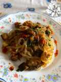 Spaghetti di konjac alle melanzane e curry