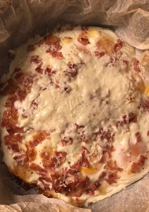 Sajt alatt sült tojás 🧀🍳 recept fotója