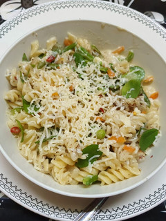 A picture of White Sauce Pasta.