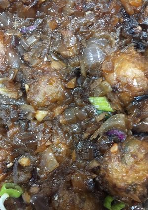 A picture of Dry Manchurian.