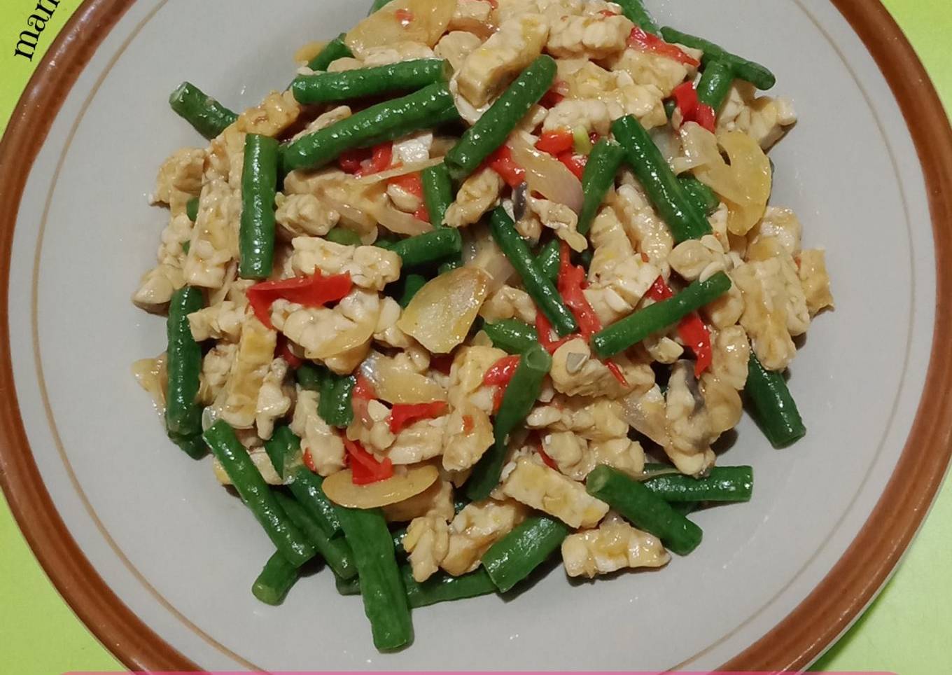 Tumis Kacang Panjang + Tempe
