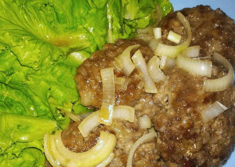 Resep Hamburg Steak / Salisbury Steak / Steak Daging Cincang Anti Gagal