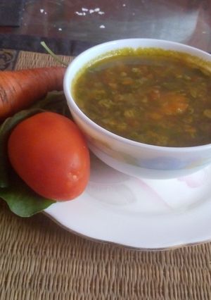 A picture of Cabbage spinach soup.