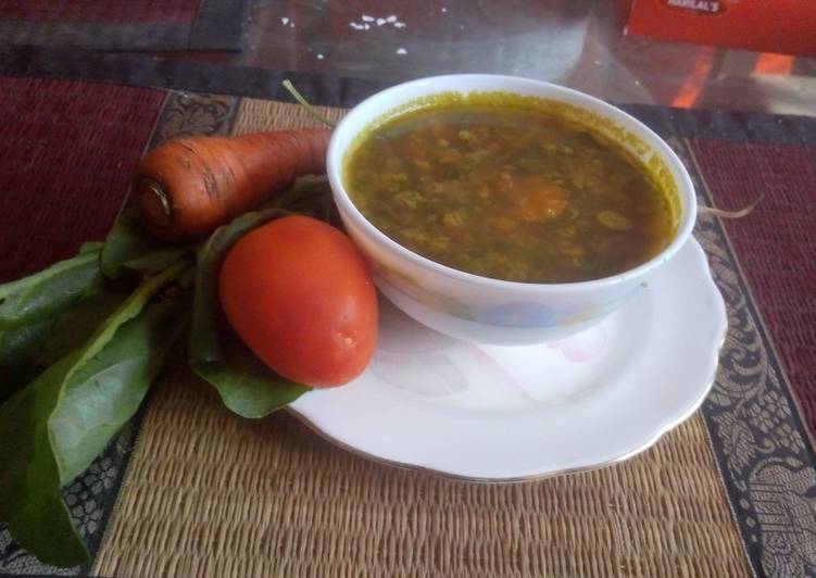 Cabbage spinach soup