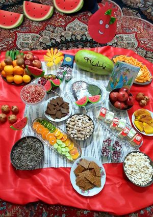 عکسی از دستور سفره یلدای ۹۹🍉🍉💐💐🍎🍎🍊🍊🥝🥝🥒🥒🥞🥞