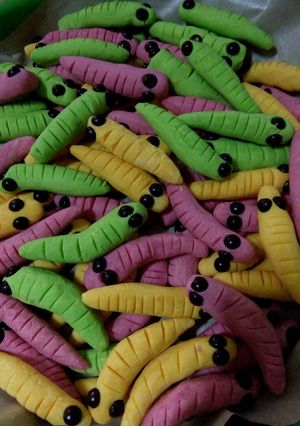 Foto resep Cookies ulat warna warni