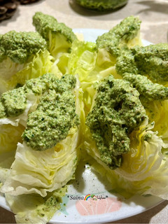 عکسی از دستور سالاد هشتپر با سس سبز آنتروکوت🥬 Lettuce salad with entrecote sauce