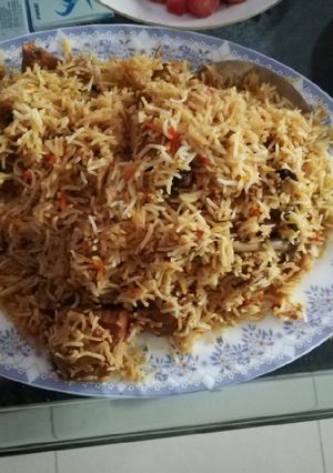 A picture of Chicken Biryani.