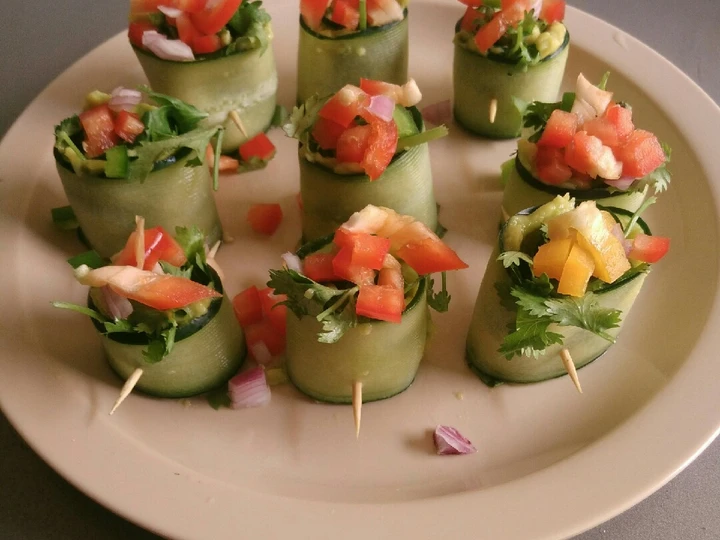 Easy Steps Prepare|Recipe} Cucumber guacamole Belle pepper rolls the Delicious