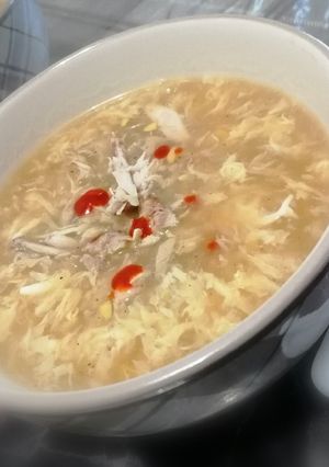 A picture of Chicken corn soup.