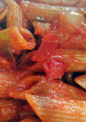 A picture of Red sauce Pasta.