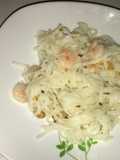 Noodles al ajillo y camarones
