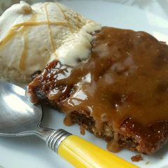 A picture of Vickys Sticky Toffee Pudding, GF DF EF SF NF.