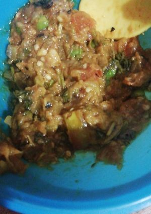 A picture of Baingan bharta.