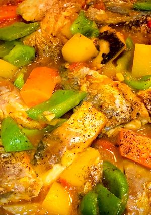 Hình của món Filet Cá Saba Nauy Nấu Légume.