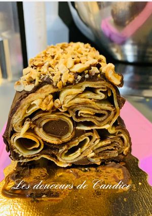 Une photo de Cake de crêpes au chocolat