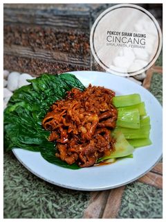 Foto resep Pokcoy Siram Daging Cincang