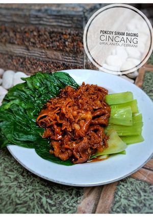 Foto resep Pokcoy Siram Daging Cincang