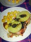 Milanesa Tropical con papas Noisette
