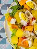 Insalata tricolore di patate e uova