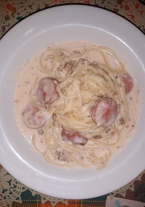 Foto resep Spageti Carbonara Sosis Daging