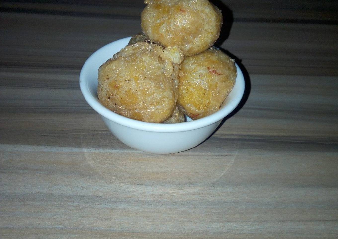 Yam balls with fish