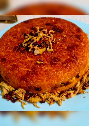 عکسی از دستور ته چین مرغ و بادمجون