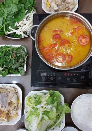 Hình của món Lẩu chao sa tế cá diêu hồng.