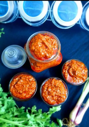 A picture of Schezwan sauce.