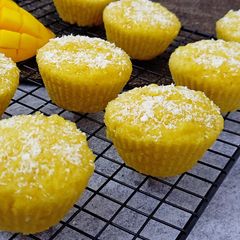 A picture of Eggless Mango Semolina Muffins (Steamed).