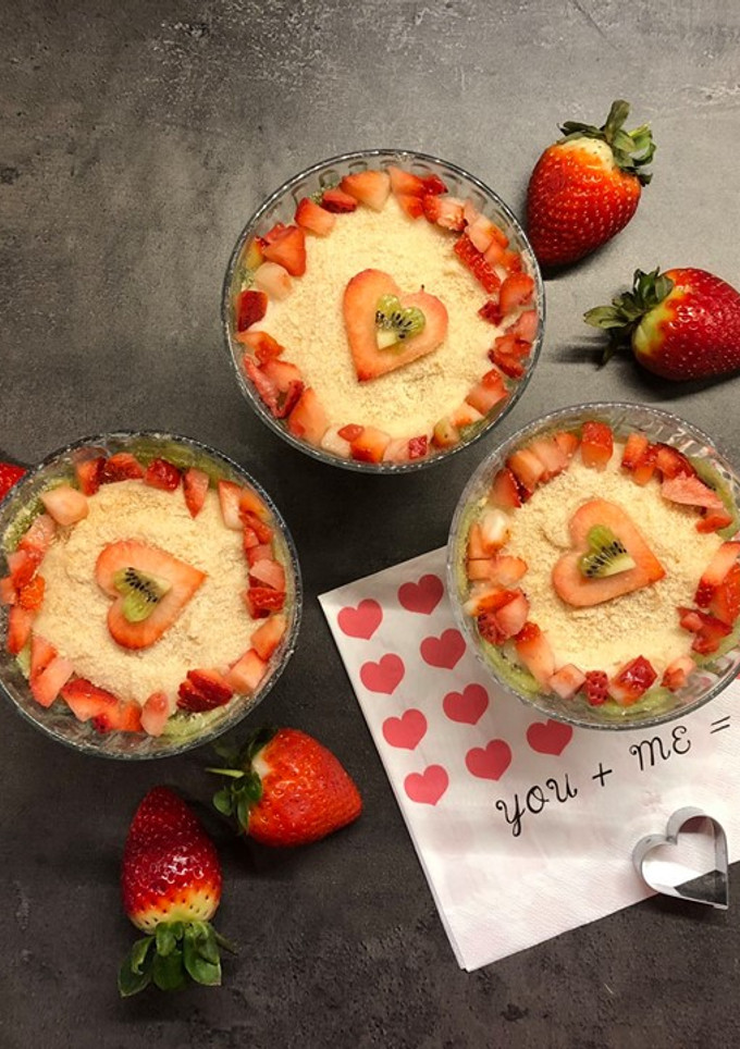 Una foto de Pudín de vainilla Casero con leche de soja