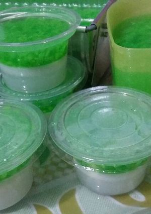 Foto resep Puding lapis ketan hijau