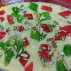 A picture of Fruits custard dessert.