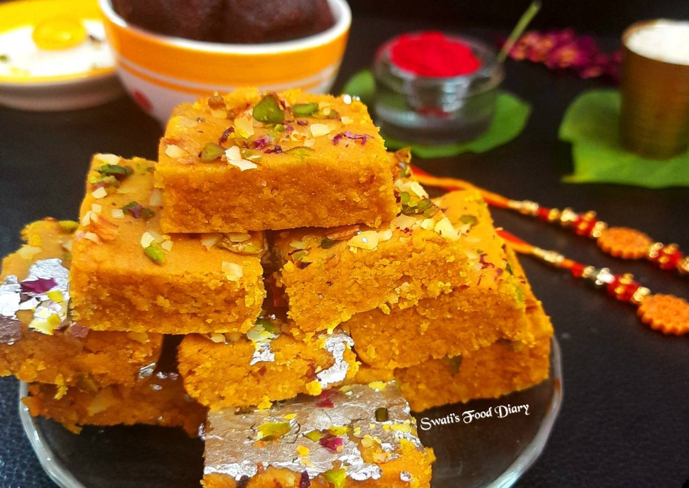 Besan or Gur ki Burfi