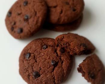 Easy Making Recipe Eggless Double chocolate chip cookies Delicious