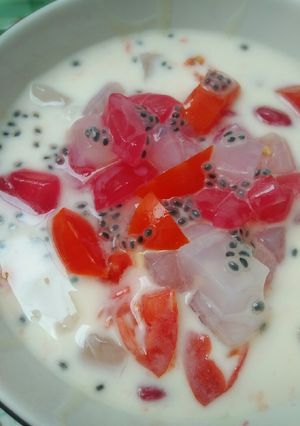Foto resep Es nata de coco ft cangkaleng kuah susu