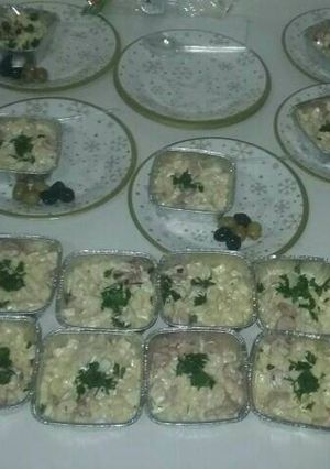 A picture of My own hot-dog salad idea.