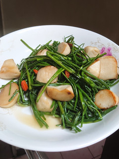 杏鮑菇炒水蓮 #蔬食 #素食 的食譜成品照片