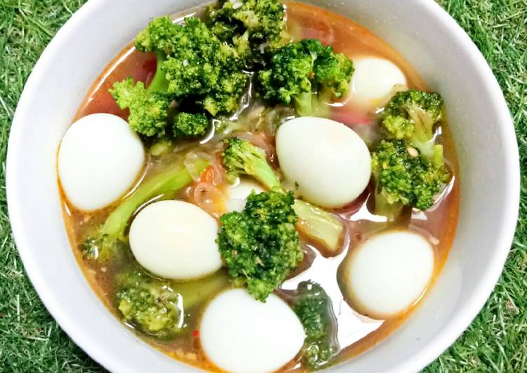 Resep Tumis Brokoli Kuah + Telur Puyuh yang Enak Banget