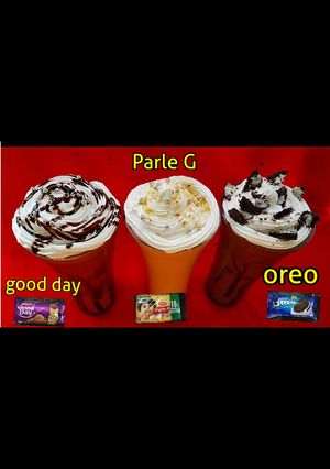 A picture of Biscuit Milk shakes 3 types.