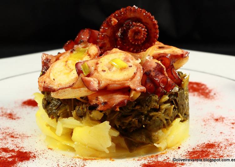 Pulpo, patatas y grelos