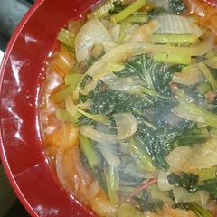 A picture of Fried spinach.