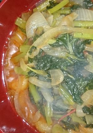 A picture of Fried spinach.