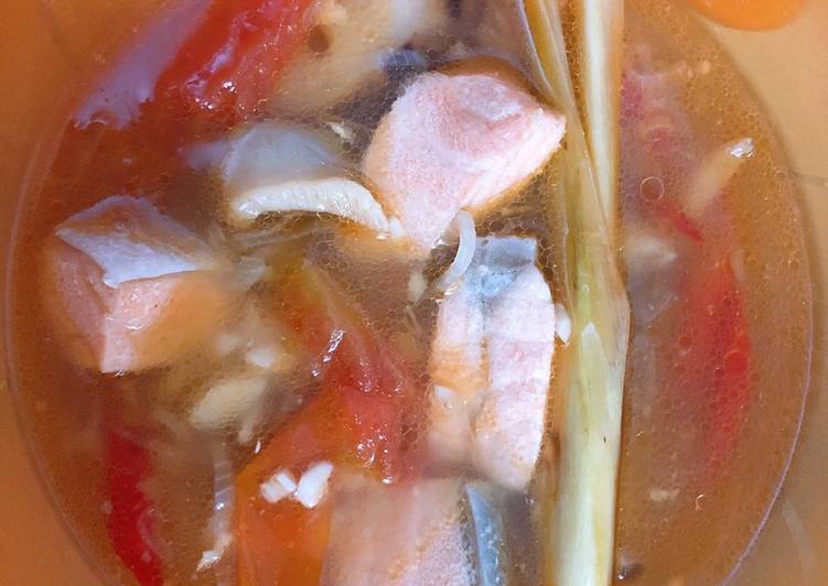 Cara mudah mengolah Salmon asam pedas, Enak Banget