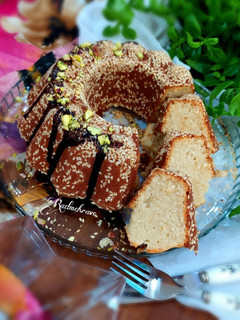 عکسی از دستور کیک ارده (بدون فر) چالش جعبه اسرار آمیز: شیر و آرد