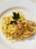 Bacon carbonara spageti