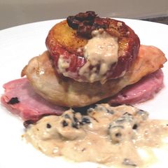 A picture of Pan Fried Guinea Fowl Breast.