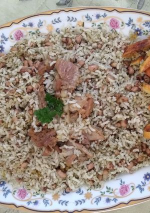 عکسی از دستور لوبیا پلو شویدی با گوشت
